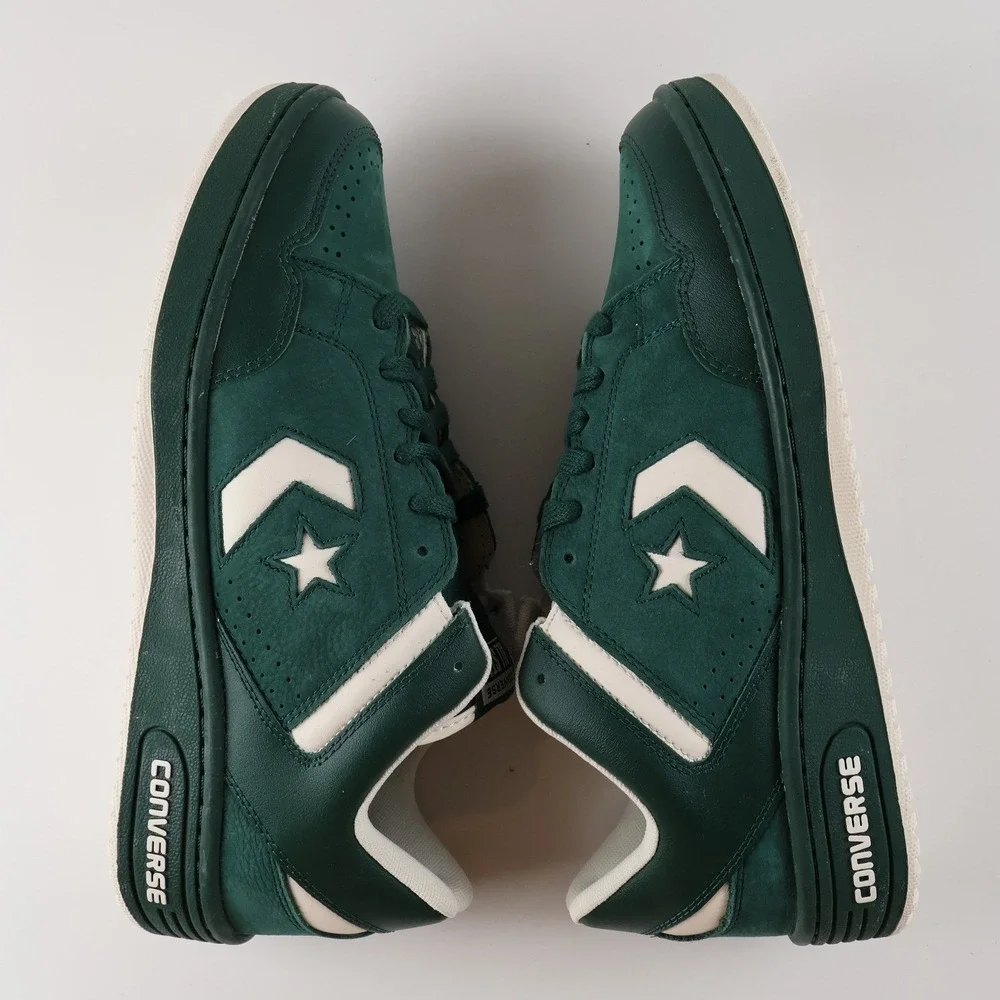 Converse Weapon Ox Low Green White 12 Leather Excellent - Picture 3 of 8
